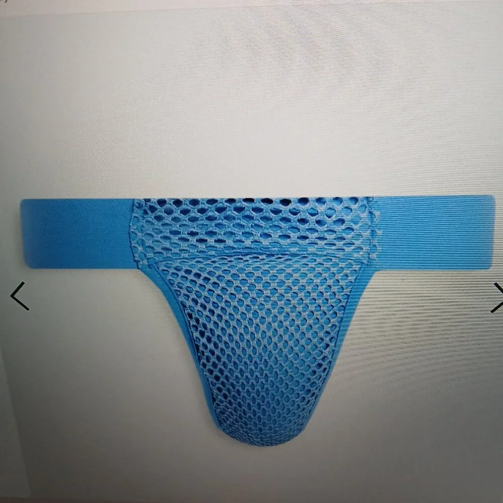 NEW Two Asos Design Men's Mesh Thong Blue Size Small New